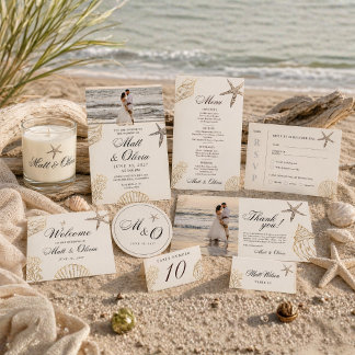 Tarjeta de respuesta de boda costera de Costa de M