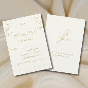 Tarjeta de respuesta de boda cristiana botánica de