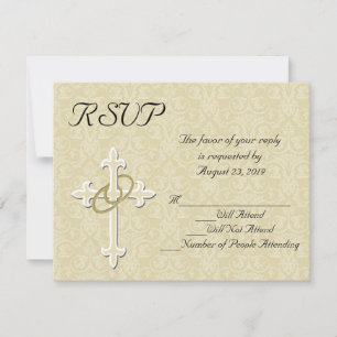 Tarjeta de Respuesta de Boda Cristiana de Anillos