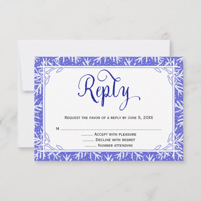 Tarjeta de respuesta de boda cristiana de copos de (Anverso)