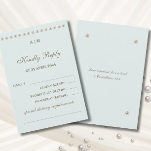 Tarjeta de respuesta de boda cristiana Pearl Dusty