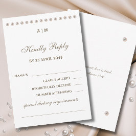 Tarjeta de respuesta de boda cristiana Perla elega