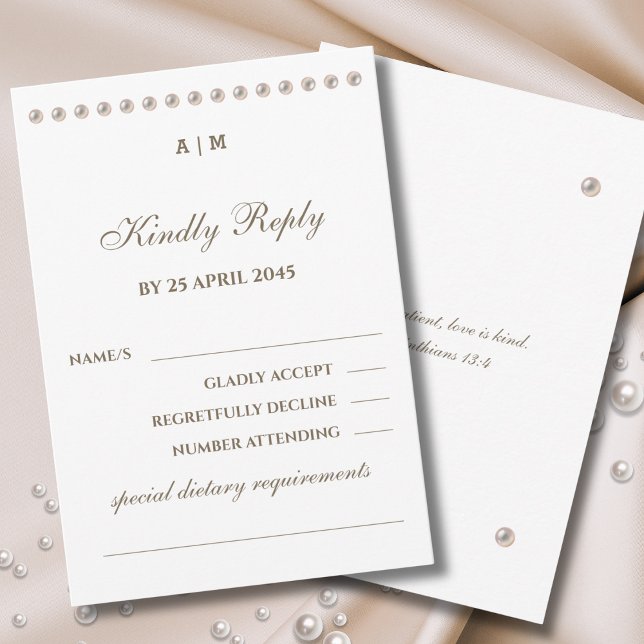 Tarjeta de respuesta de boda cristiana Perla elega (Subido por el creador)