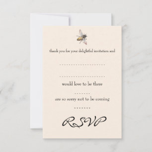 Tarjeta de respuesta de boda de abeja pequeña