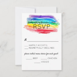 Tarjeta de respuesta de Boda de acuarelas de arcoi