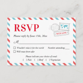 Tarjeta de respuesta de boda de aerolínea de avión