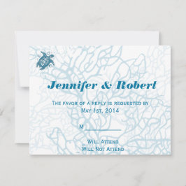Tarjeta de respuesta de Boda de amor a la tortuga