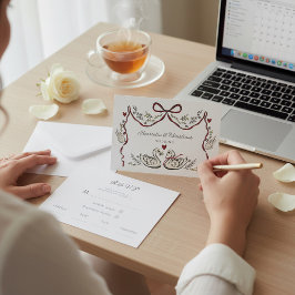 Tarjeta de respuesta de boda de amor de cisne eleg