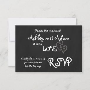 Tarjeta de respuesta de boda de amor romántico P