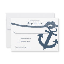 Tarjeta de respuesta de Boda de anclaje náutico y 