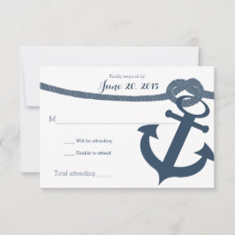 Tarjeta de respuesta de Boda de anclaje náutico y 
