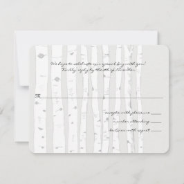 Tarjeta de respuesta de Boda de árbol de birco pla