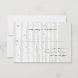 Tarjeta de respuesta de Boda de árbol de birco pla