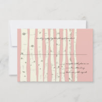Tarjeta de respuesta de Boda de árbol de birco ros