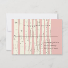 Tarjeta de respuesta de Boda de árbol de birco ros