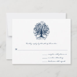 Tarjeta de respuesta de Boda de árbol giratorio az