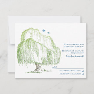 Tarjeta de respuesta de Boda de árbol Willow