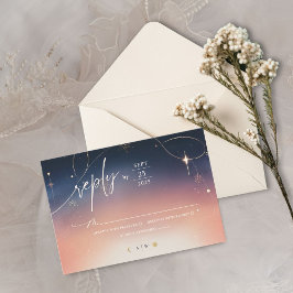 Tarjeta De Respuesta De Boda De Atardecer A Mononr