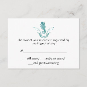 Tarjeta de respuesta de Boda de Caballo de Mar