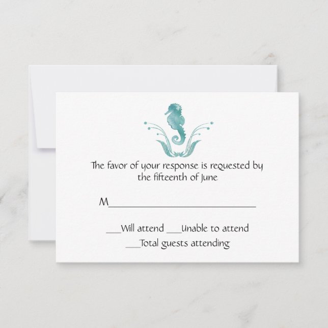 Tarjeta de respuesta de Boda de Caballo de Mar (Anverso)