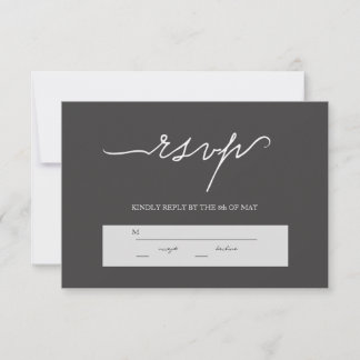 Tarjeta de respuesta de Boda de caligrafía de cart