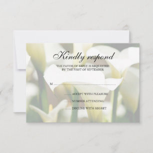 Tarjeta de respuesta de Boda de Calla Blanca Lily