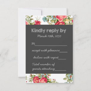 Tarjeta de respuesta de boda de campo con pizarra