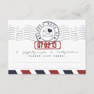Tarjeta de respuesta de Boda de carta de amor de A