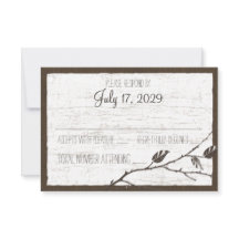 Tarjeta de respuesta de Boda de ciervos Birch Wood