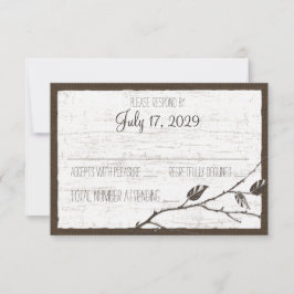 Tarjeta de respuesta de Boda de ciervos Birch Wood