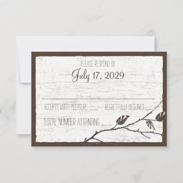 Tarjeta de respuesta de Boda de ciervos Birch Wood (Anverso)