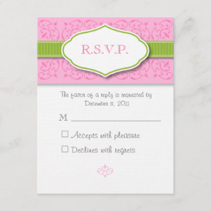 Tarjeta de respuesta de Boda de cinta y sello