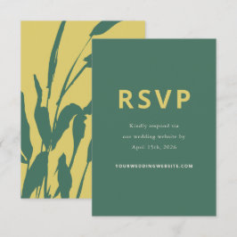 Tarjeta de respuesta de boda de Citrus Pine Sketch