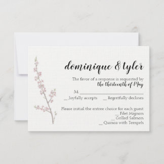 Tarjeta de respuesta de Boda de color de agua de R