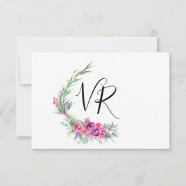 Tarjeta de respuesta de Boda de color púrpura con 