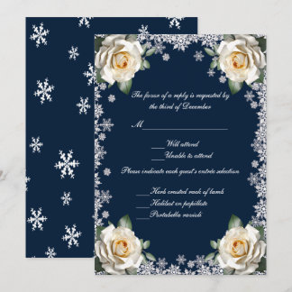 Tarjeta de respuesta de Boda de copo de nieve de r