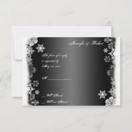 Tarjeta de respuesta de Boda de copos de nieve en 