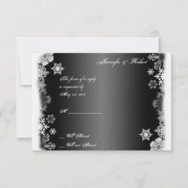 Tarjeta de respuesta de Boda de copos de nieve en 