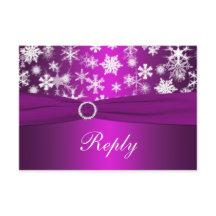 Tarjeta de respuesta de boda de copos de nieve púr