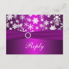 Tarjeta de respuesta de boda de copos de nieve púr