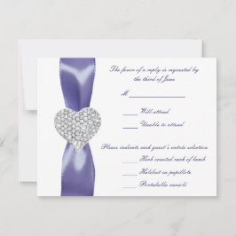Tarjeta de respuesta de boda de corazón de diamant