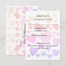 Tarjeta de respuesta de boda de corazones flotante