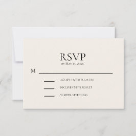 Tarjeta de respuesta de boda de crema rosa rubor