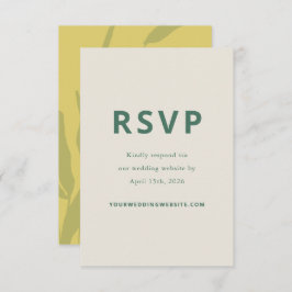 Tarjeta de respuesta de boda de croquis botánico d