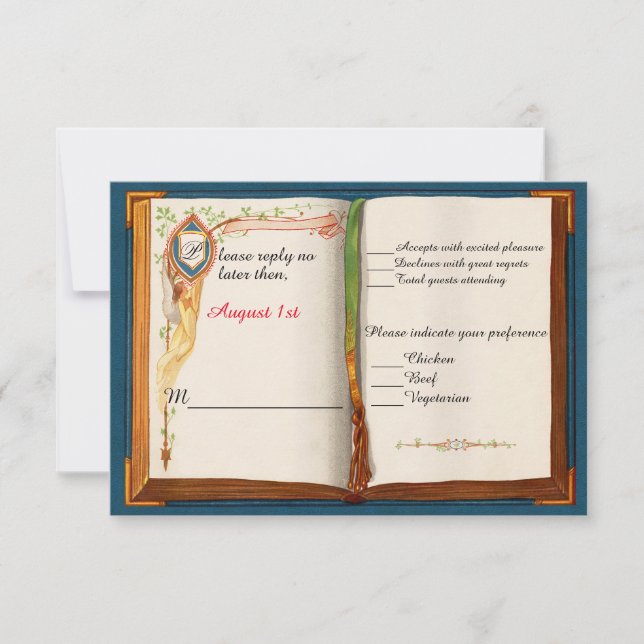 Tarjeta de respuesta de Boda de cuento de hadas (Anverso)