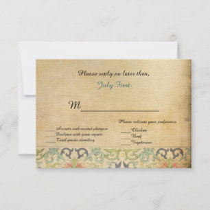 Tarjeta de respuesta de Boda de cuento de hadas