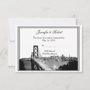 Tarjeta de respuesta de boda de destino de San Fra