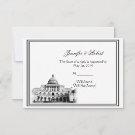 Tarjeta de respuesta de boda de destino de Washing