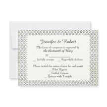 Tarjeta de respuesta de Boda de diamantes de crema