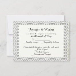 Tarjeta de respuesta de Boda de diamantes de crema